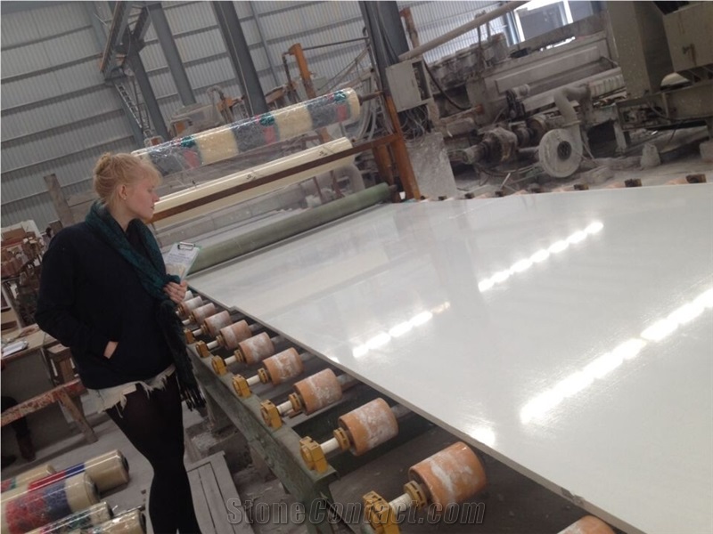 Artificial White Marble Big Slabs,Random Edge Polished Surface,China Pure White Marble Artificial Stone