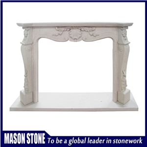 White Marble Indoor Fireplace