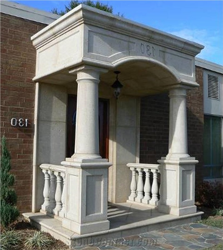 Indiana Select Buff Limestone Column, Custom Made Indiana Limestone Columns