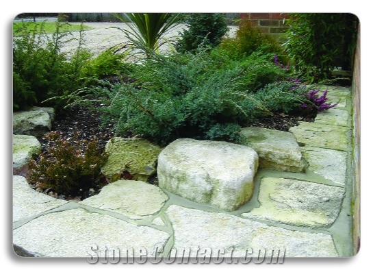 Purbeck Stone Crazy Paving Flagstone Courtyard