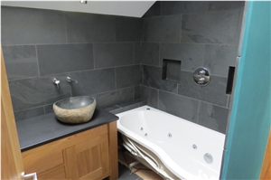 Silver Grey Slate Bathroom Design