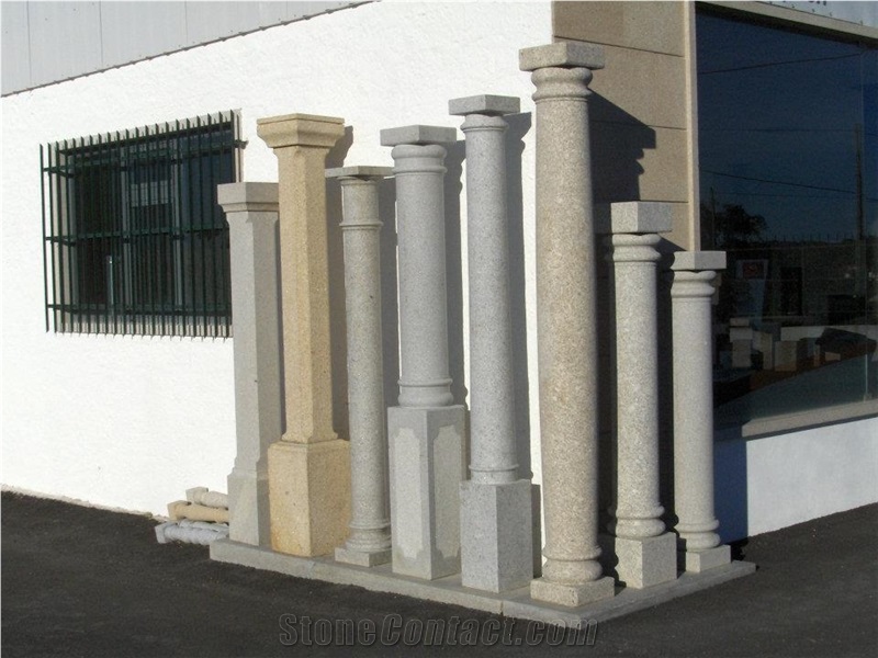 Azul Cinzento Grey Granite Columns