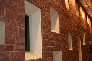Texas Red Sandstone Sonoma Cut Chopped, Split, Wall Tiles
