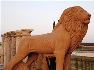 Cafe Degollado Cantera Stone Lion Sculpture