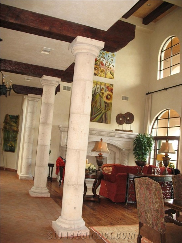 Pinon Santa Lucia Cantera Carved Interior Column