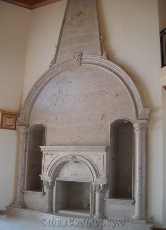 Pinon Santa Lucia Cantera Fireplace