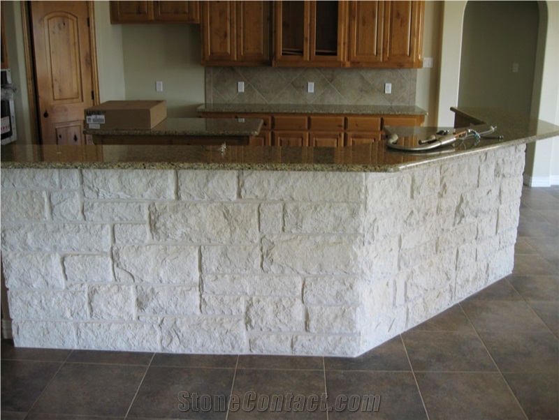 Texas White Limestone Split Surface Wall Cladding Tiles