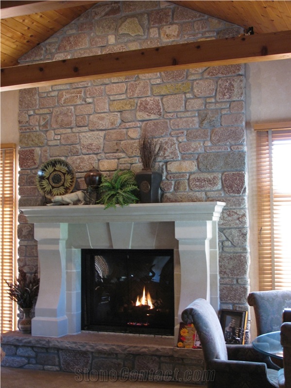 Texas Cream Limestone Fireplace Surround Sanded Finish