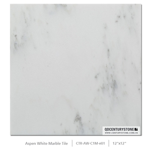 12x12 Class a Aspen White Marble Tile, Turkey White Marble