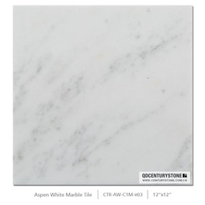 12x12 Class a Aspen White Marble Tile, Turkey White Marble