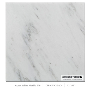 12x12 Inches Aspen White Marble Tile, Turkey White Marble