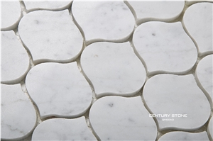 Bianco White Carrara Marble Lantern Mosaic Tile