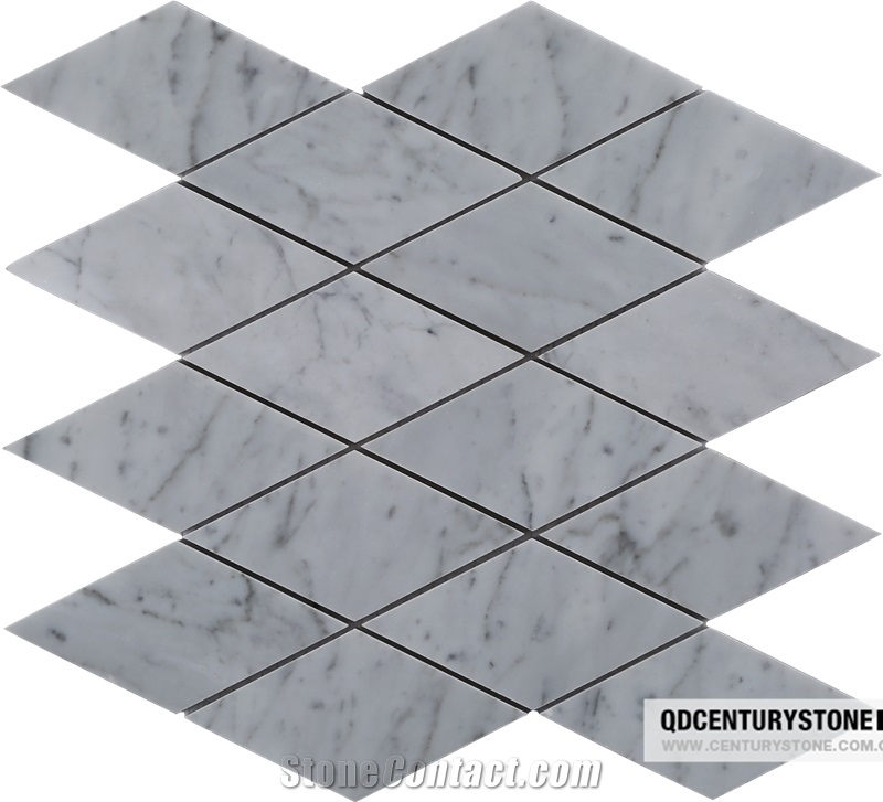 Grey Carrara Marble Rhombus Mosaic