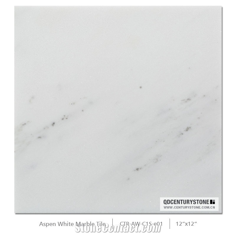 Small Veins Aspen White Marble Tile Pattern Collection