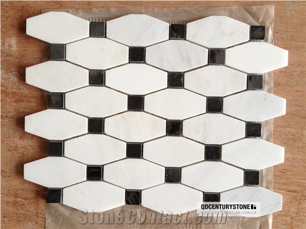 Statuary White Marble Long Hexagon Mosaic
