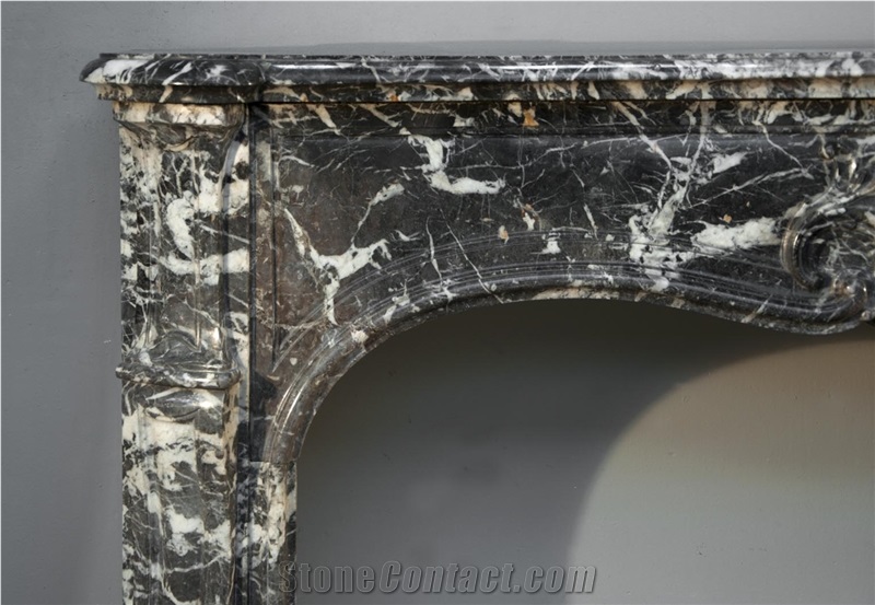 Louis Xv Period Fireplace Made Out Of Gris Sainte Anne Marble