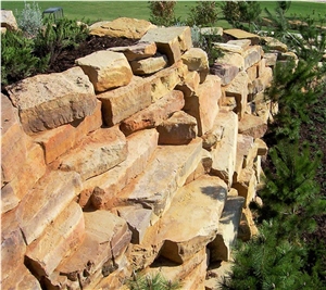 Natural Sandstone Retaining Wall