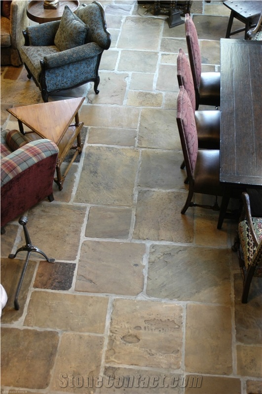 Antique Yorkshire Stone Interior Floor Pattern