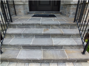 Coalbank Sandstone Chipped Edge, Natural Cleft Tile Steps and Risers