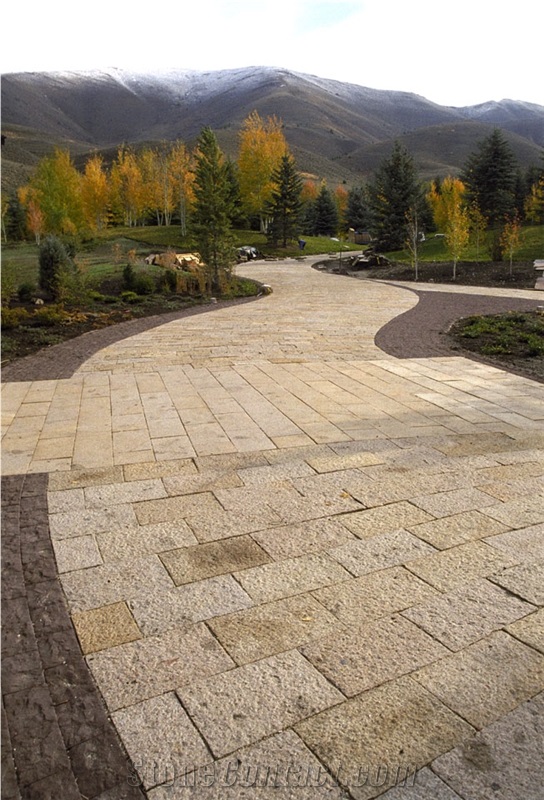 Peppercorn Granite Sawn and Combed Patio Pavers, Walkway Pavers