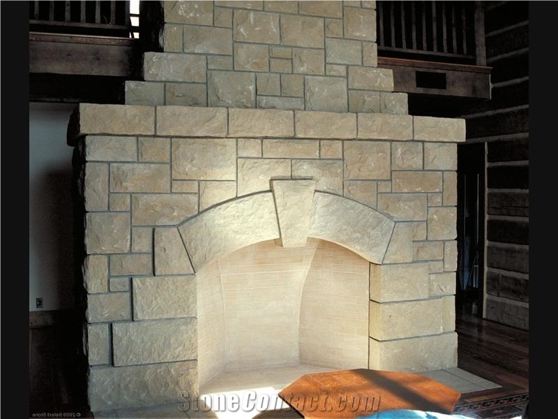 Tablerock Sandstone Classic Country Fireplace Design