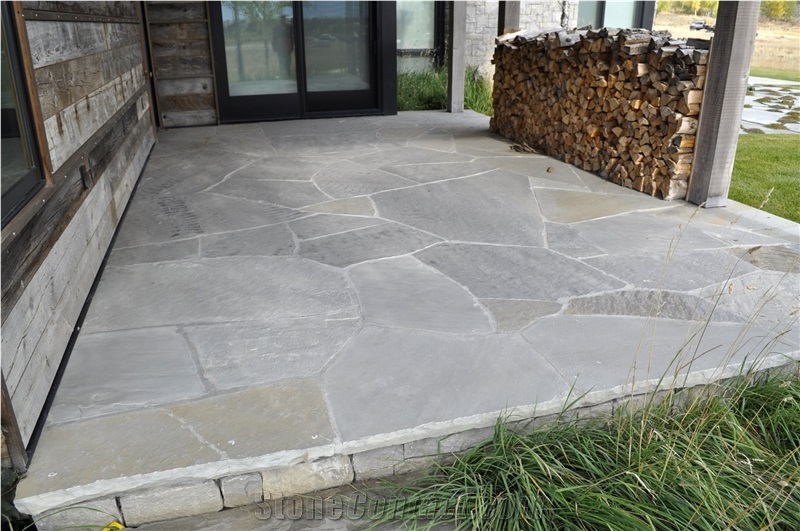 Windsor Gray Sandstone Natural Cleft, Natural Flagstone Patio