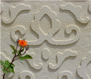Toros Beige Marble Sawn Carved Wall Relief