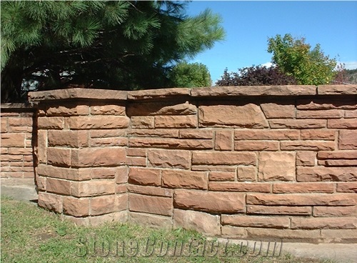 Colorado Red Sandstone Split Wall