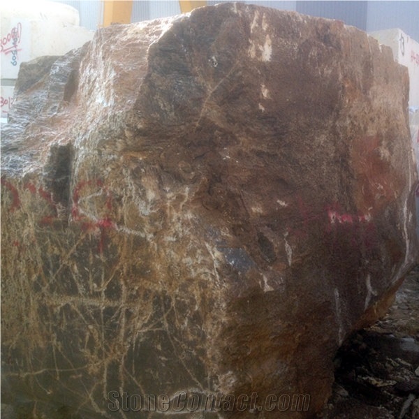 China Quarry Golden Onyx Brown Onyx Block