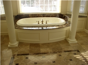 Marron Imperial Marble Brown Bathroom Design