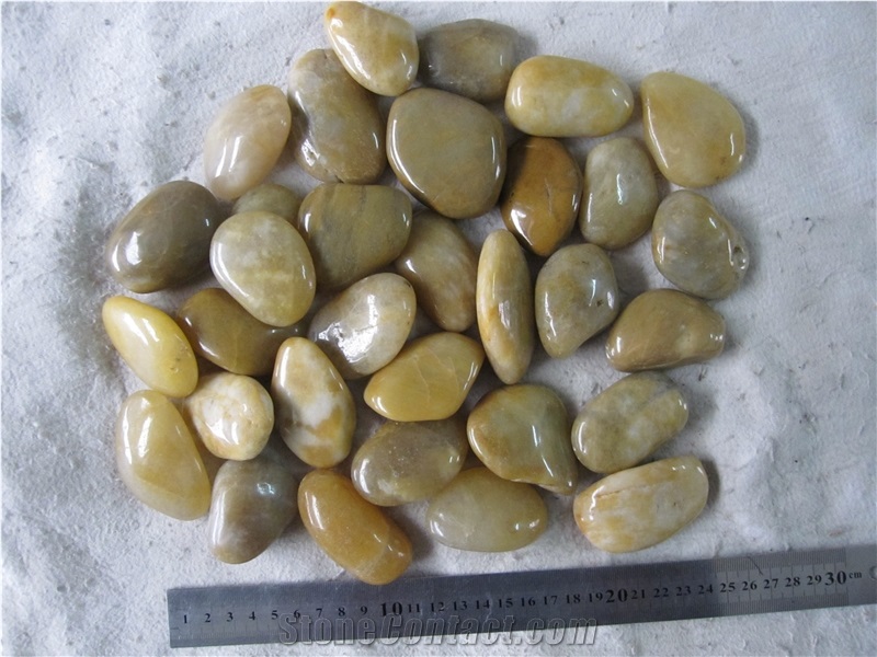 High Polished Yellow Pebbles,Aa Grade Natural Pebbles