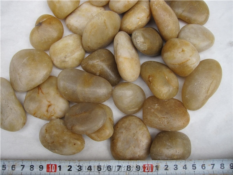 Polished Yellow Pebbles,A Grade Natural Pebbles