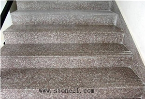 China G664 Pink Granite Polished Staircase,Steps