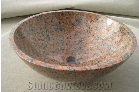Chinese Granite G562 Wash Basin, Crown Red Granite Sinks