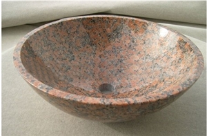 Chinese Granite G562 Wash Basin, Crown Red Granite Sinks