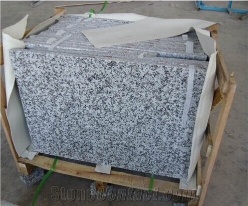 Polished China G439 Spray White Ganite Tiles, Chinese White Flower Granite