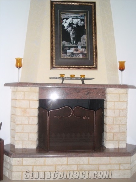 Fireplace Hearth and Lining - Decorated with Marble and Granite