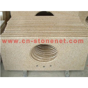 G682 Sunset Gold Rusty Yellow Granite Kitchen and Stone Bathroom Countertops,G682 Granite Slabs for Yellow Granite Countertops,G682 Vanity Top