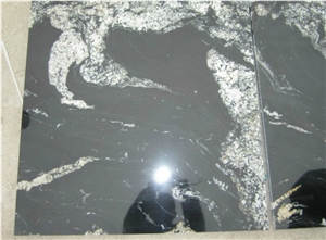 Athens Black Granite Polished Slabs, China Cosmos Black Granite Tiles for Garden Exterior Floor Paving