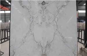 China Calacatta Fantasy White Marble Slabs,Machine Cutting Tiles, China White Marble Panel for Hotel Reception Desk,Floor Covering