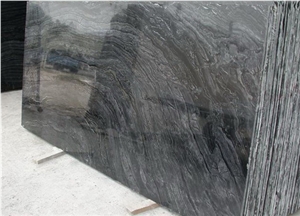 Fossil Black Wood Vein Marble Polished Slabs,Machine Cutting Panel Tiles for Hotel Bathroom Floor Paving,Wall Cladding