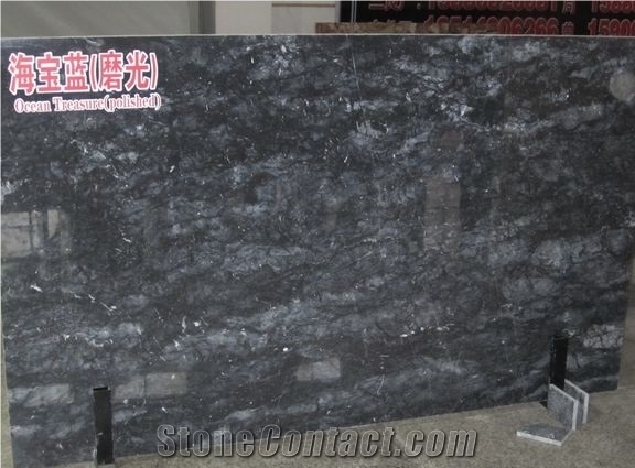 Haibao Dark Blue Marble Honed Marble Slabs,Blue Ocean Marble Machine Cutting Panel for Walling,Hotel Interior Floor Covering