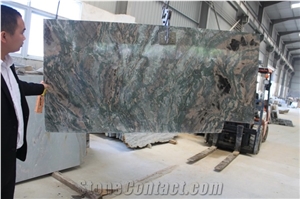 Jadiete Green Marble Slabs High Glossy Polished,Nine Dargon China Marble Gangsaw Machine Cutting Tiles for Lobby Floor Covering