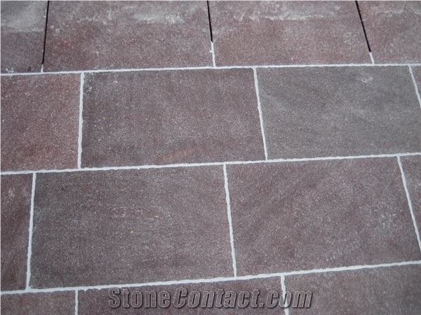 Red Porphyry Flamed Machine Cutting G666 Shouning Red Granite Tiles for Exterior Landscaping Paving, China Red Granite for Floor Stepping