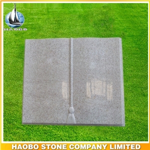 Book Memorial in White Pearl Granite, Pearl White Granite Monument & Tombstone