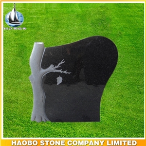 Tree Design Monument in Shanxi Black Granite