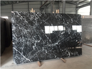 China Black Marquina Marble Big Slab