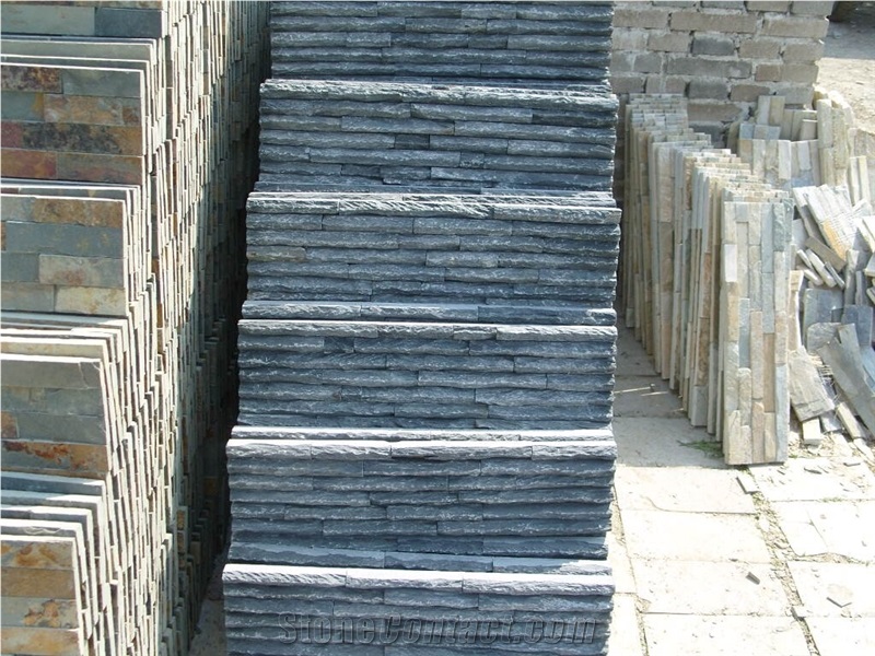 Dark Grey Slate Tile, Slate Panel Cultured Stone