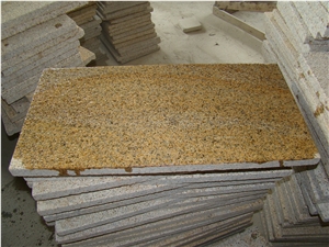 G682 Dark Yellow Granite Tiles & Slabs (Flamed),China Yellow Rusty Granite