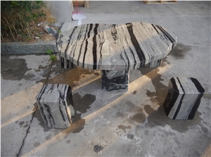 Black and White Nine Dragon Jade Marble Nature Table Sets